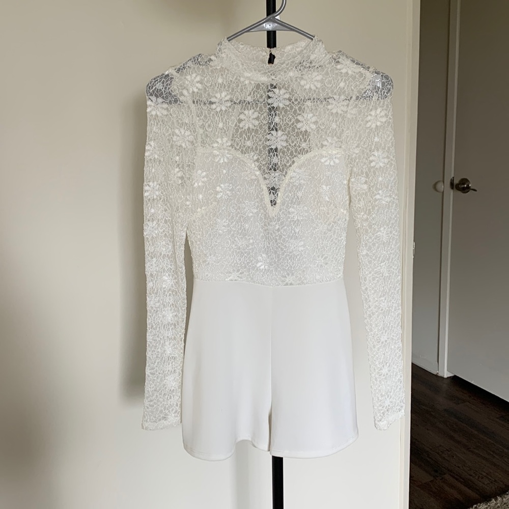 White Lace Romper